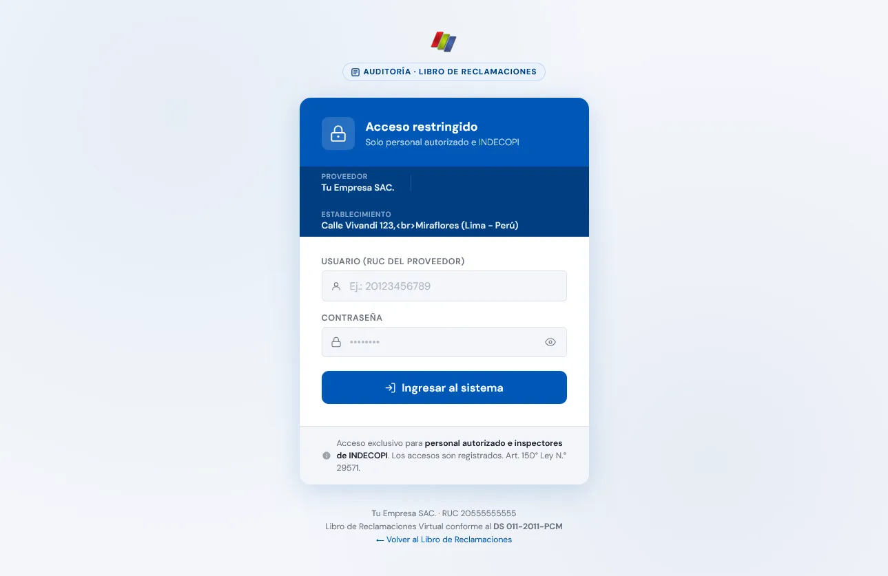 Login (Area de Auditoria)